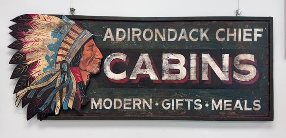Adirondack Chief Cabins Sign Hand Painted