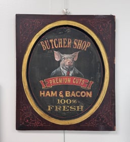 Butcher Shop Hand Painted Wooden Sign
