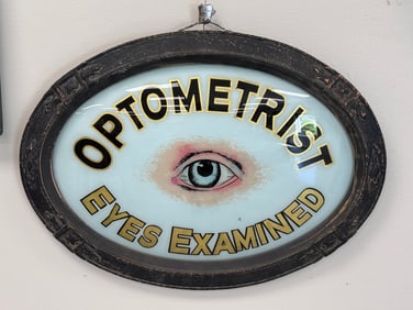 Optometrist Reverse Painted Oval Sign