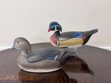Ken Harris Hen & Drake Wood Duck Decoys
