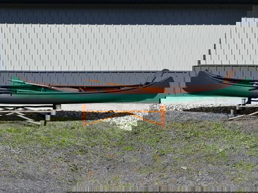 B.N. Morris 18' Wood Canvas Rowing Canoe