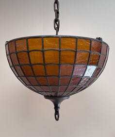 20" Amber Leaded Glass Dome