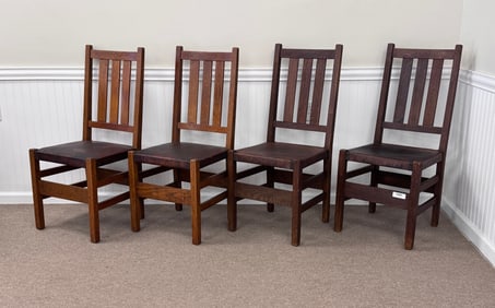 Gustav Stickley Set of 4 Dining Chairs