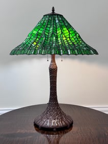 "Lotus Leaf" Leaded Glass Tiffany Style Table Lamp