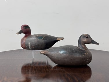 Pair of NJ Hollow Green Wing Teal Duck Decoys