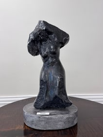 Carved Soapstone Figure of Native American Woman
