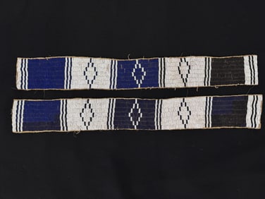 2 Native American Plains Beaded Blanket Strip