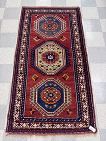 Antique Kazak Caucasian Oriental Rug