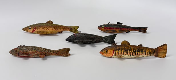 5 Vintage Ice Fishing Decoys