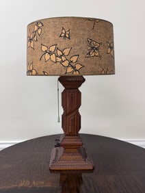 Tramp Art Table Lamp w/ Paper Shade