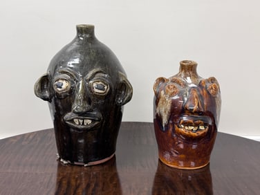 2 Southern Folk Art Face Jugs