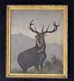 Elk Oil on Canvas Painting