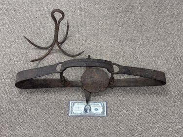 Hand Forged Double Spring Bear Trap & Grapple