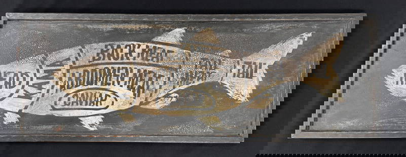 Painted Wooden Fish Meat Sign: 12.25" x 34.5"