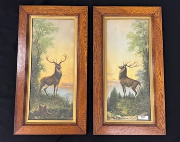 Pair of Framed Elk Prints
