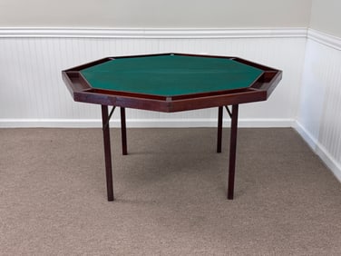 Mahogany Octagonal Folding Poker Table