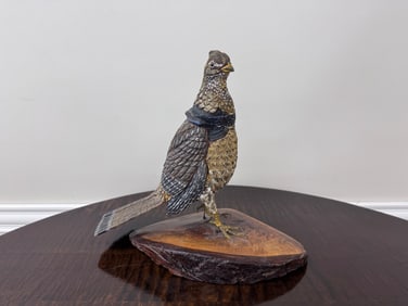 Hand Carved & Painted Ruffled Grouse