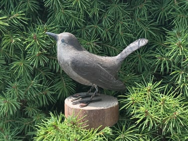 Hazel Tyrrell Wren Folk Art Bird Carving