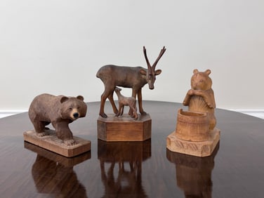 3 Black Forest Wood Carvings
