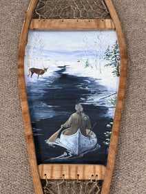 Oil on Canvas Painting in Snow Shoe Frame