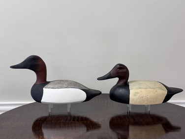2 Drake Canvasback Duck Decoys