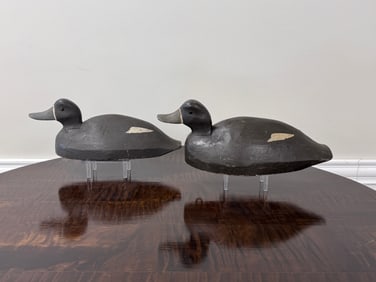 Pair of Black Lake Duck Decoys by Apple