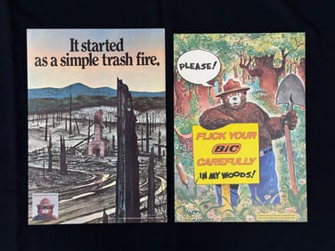 2 Smokey the Bear Original Advertisements