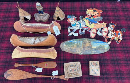 Native American Birch Bark Souvenirs & Paddles