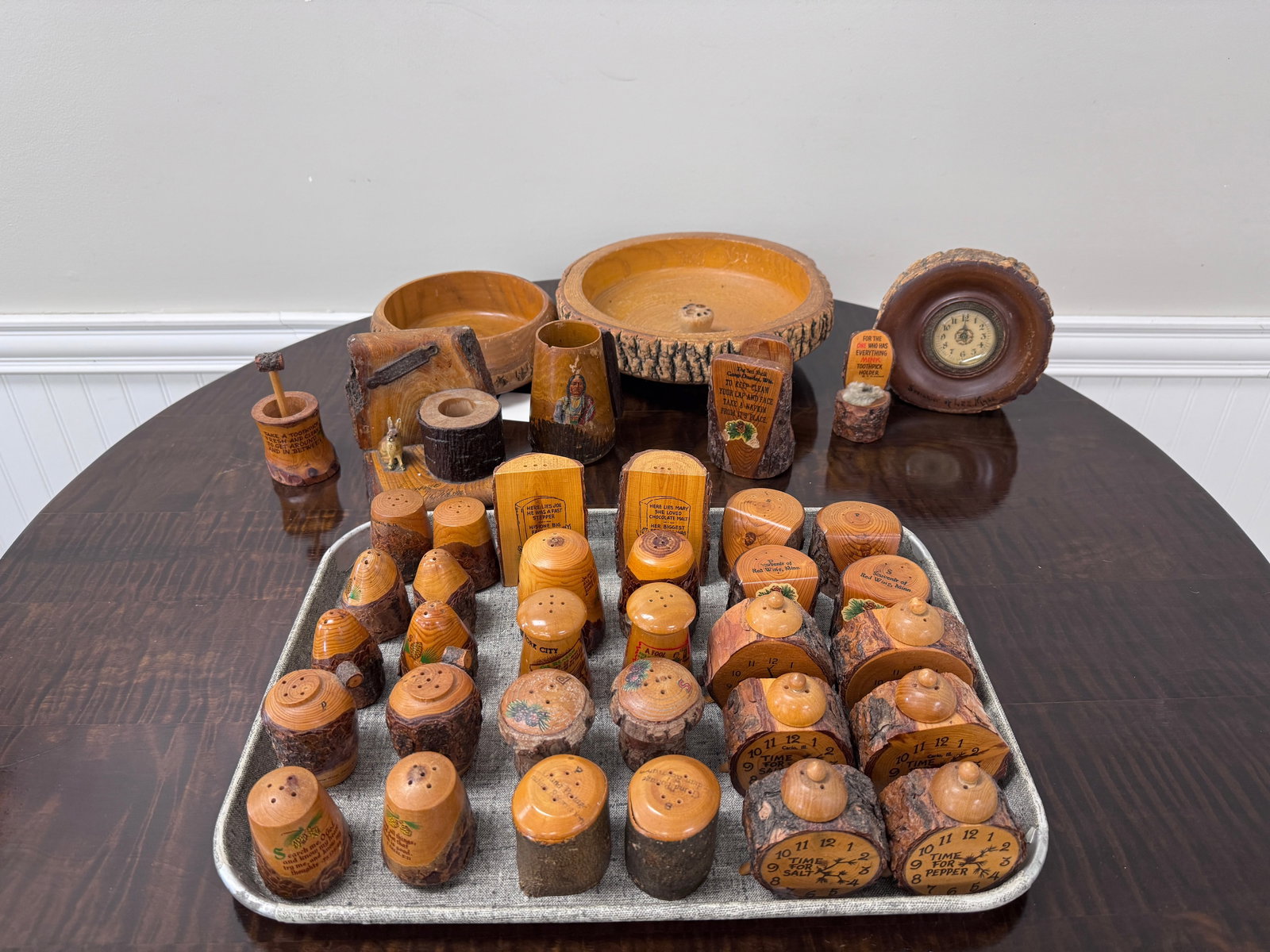 Large Collection of Souvenir Woodenware (1 of 6)