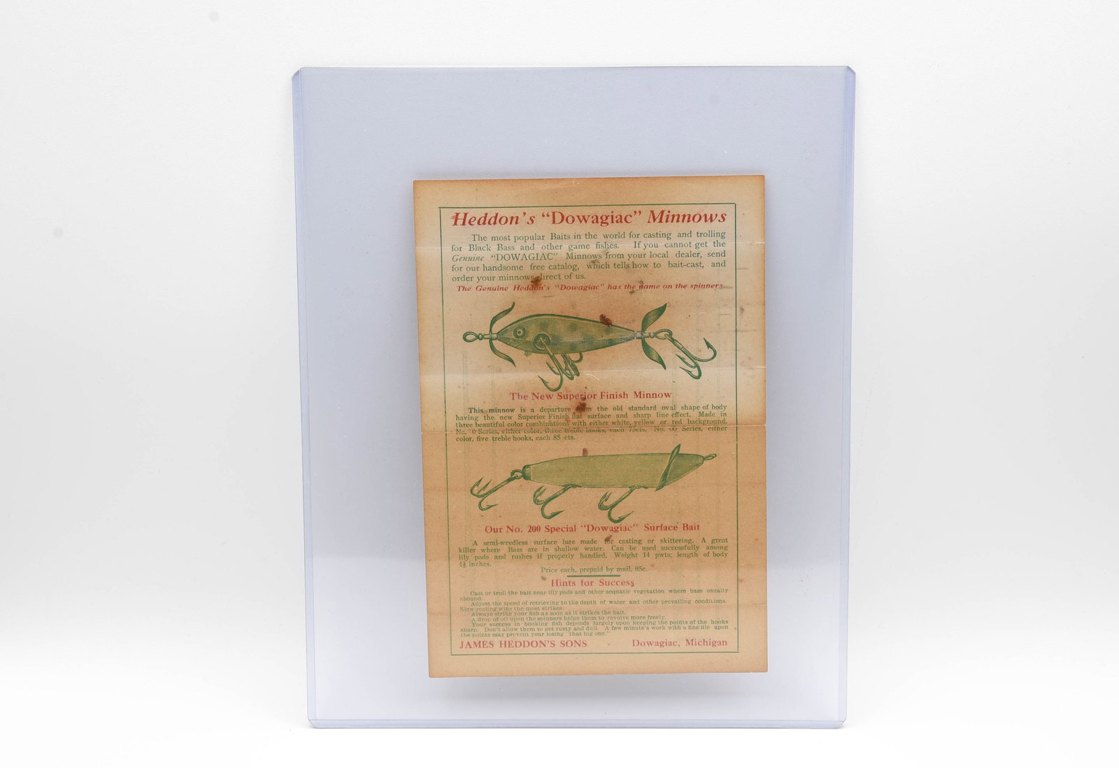 Early Heddon Lure Box Paper (1 of 2)