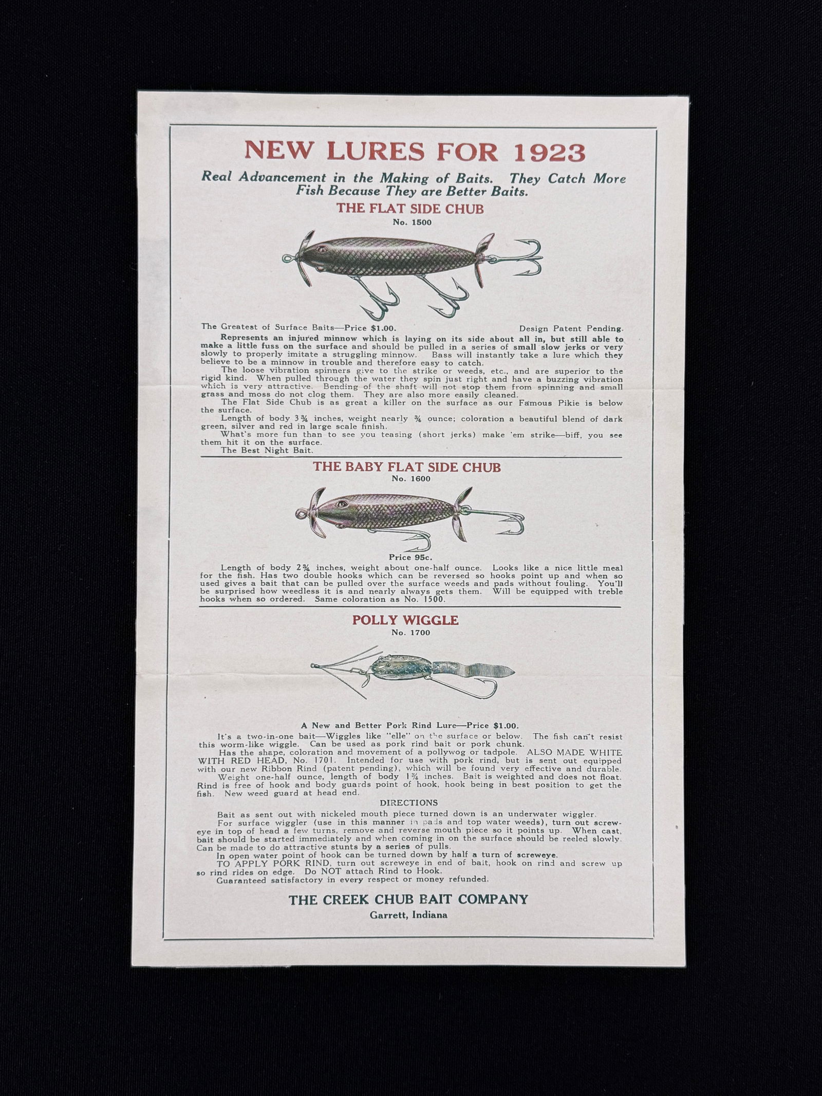 1923 Creek Chub "Christmas Trio" Circular (1 of 2)