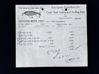 Early Creek Chub "Picture" Letterhead