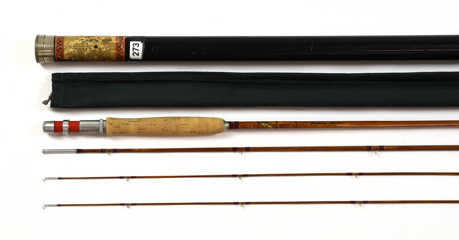9' Montague "Red Wing" Bamboo Fly Rod (1 of 2)