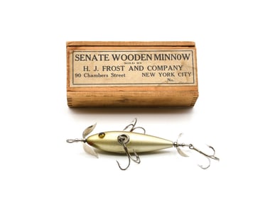 Early Senate Wooden Minnow Box