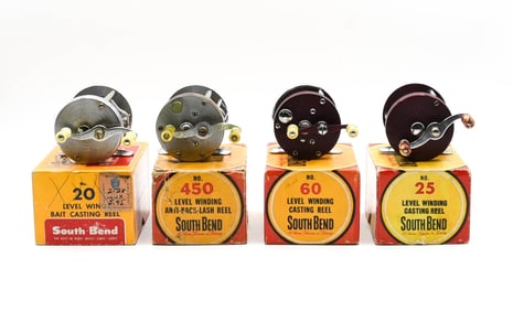 4 Boxed South Bend Casting Reels