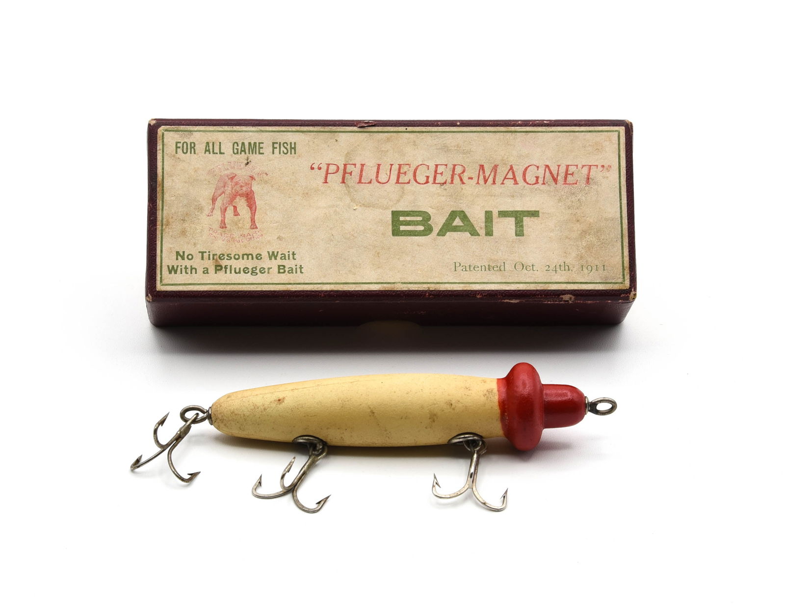 Early "Pflueger-Magnet" Bait Box (1 of 3)