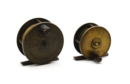 2 Early English Plate Wind Reels