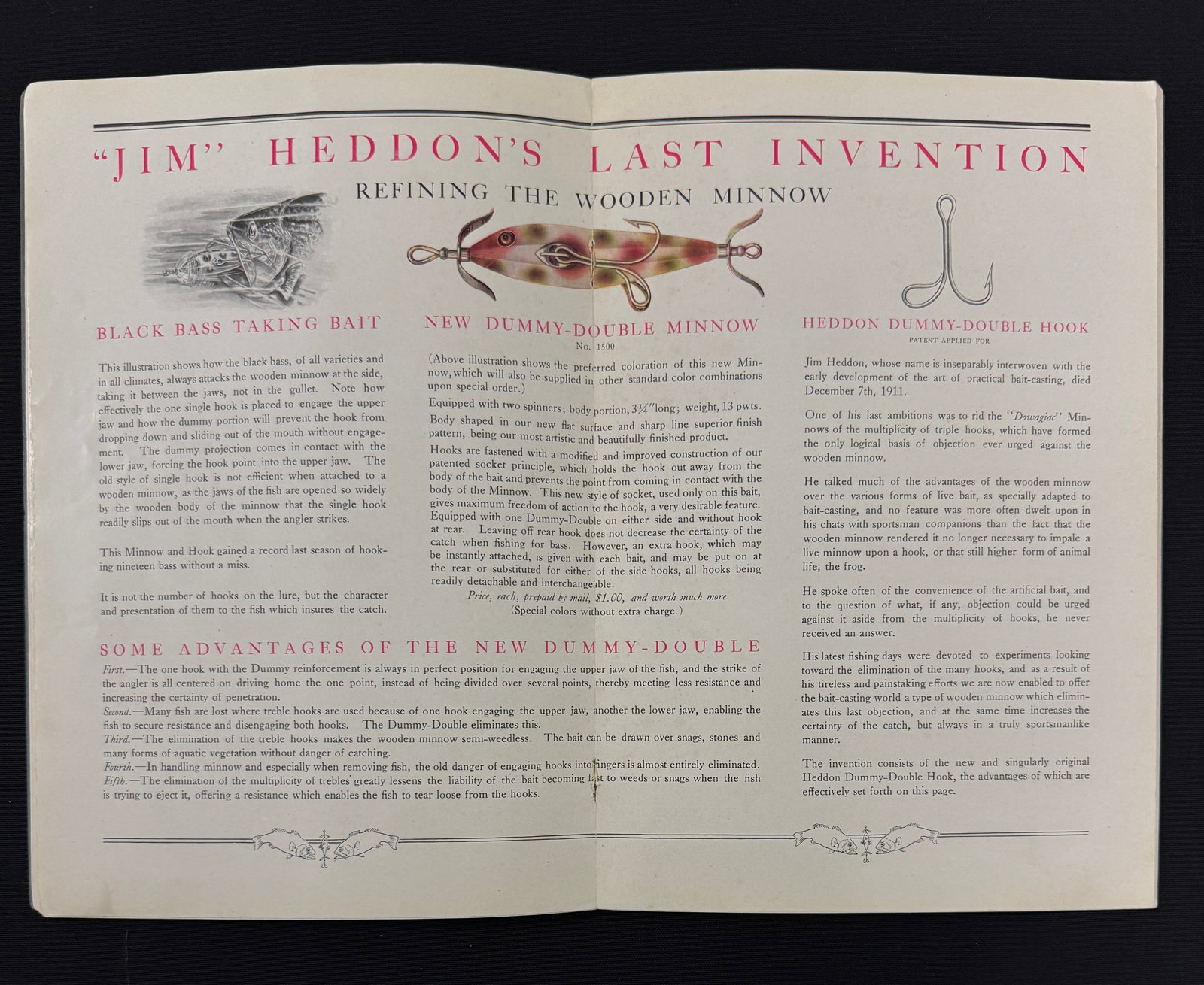 Rare 1913 Heddon Catalog - 2