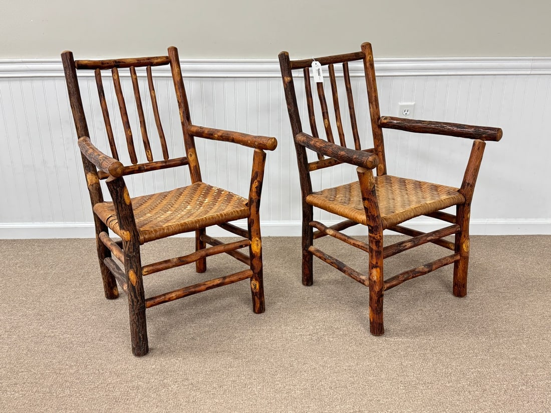 Pair of Indiana Hickory Signed Arm Chairs (1 of 6)