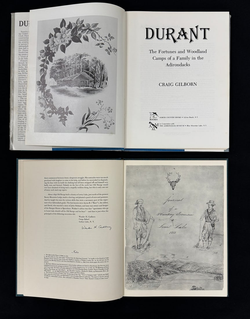 2 Adirondack Books - Inscribed to C.V. Whitney: From Deerlands, Whitney Park. One from his neighbor, Edward Litchfield, Litchfield Park.