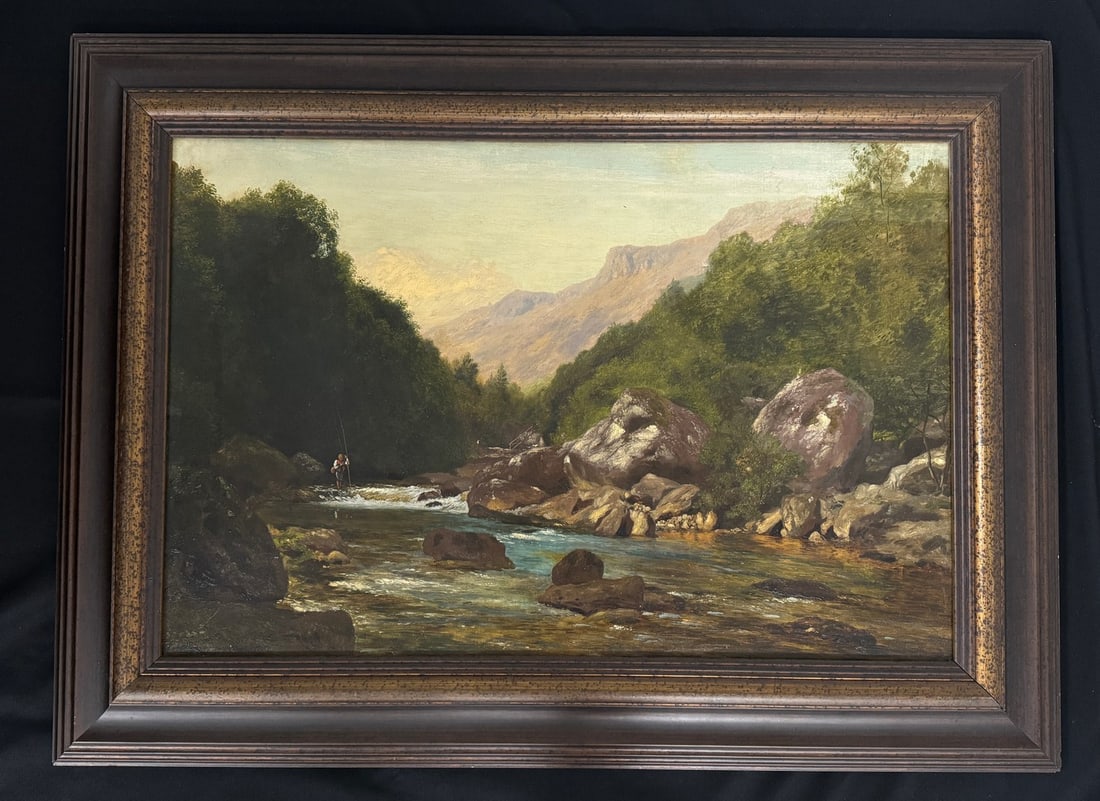 John Henry Hill Oil on Canvas Painting (1 of 4)