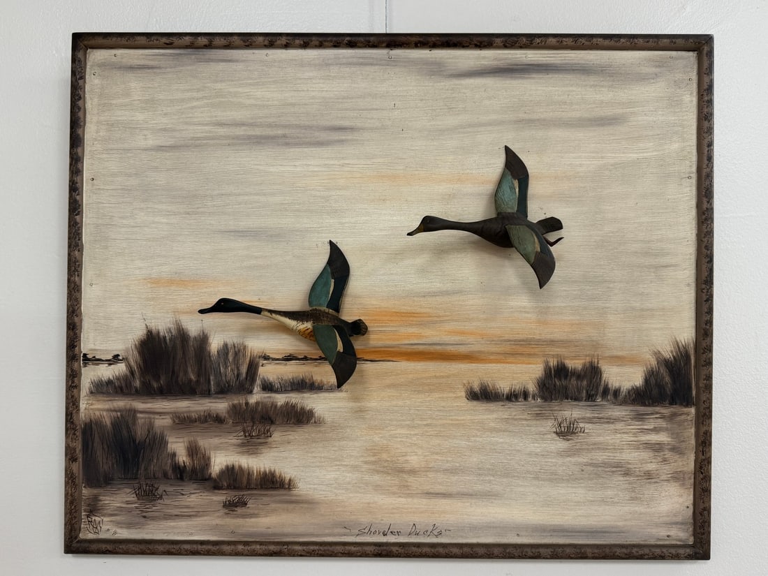Roy Conklin "Shoveler Ducks" Painting w/ 2 Birds (1 of 6)