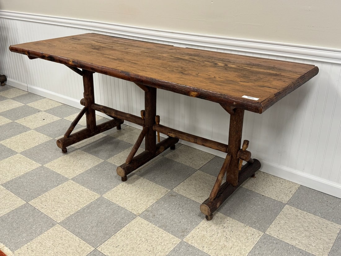 Old Hickory Trestle Table Circa 1930 (1 of 8)