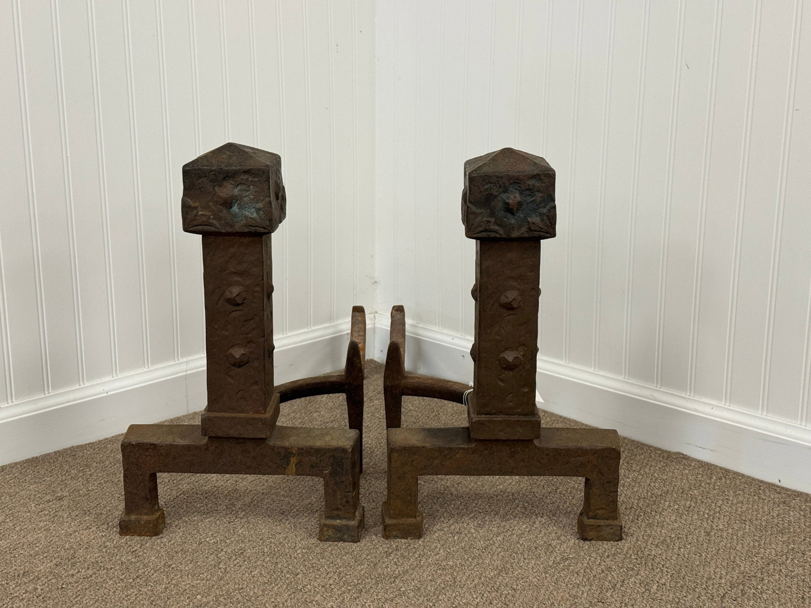 Arts & Crafts Andirons Model 3510: 17.5" tall.