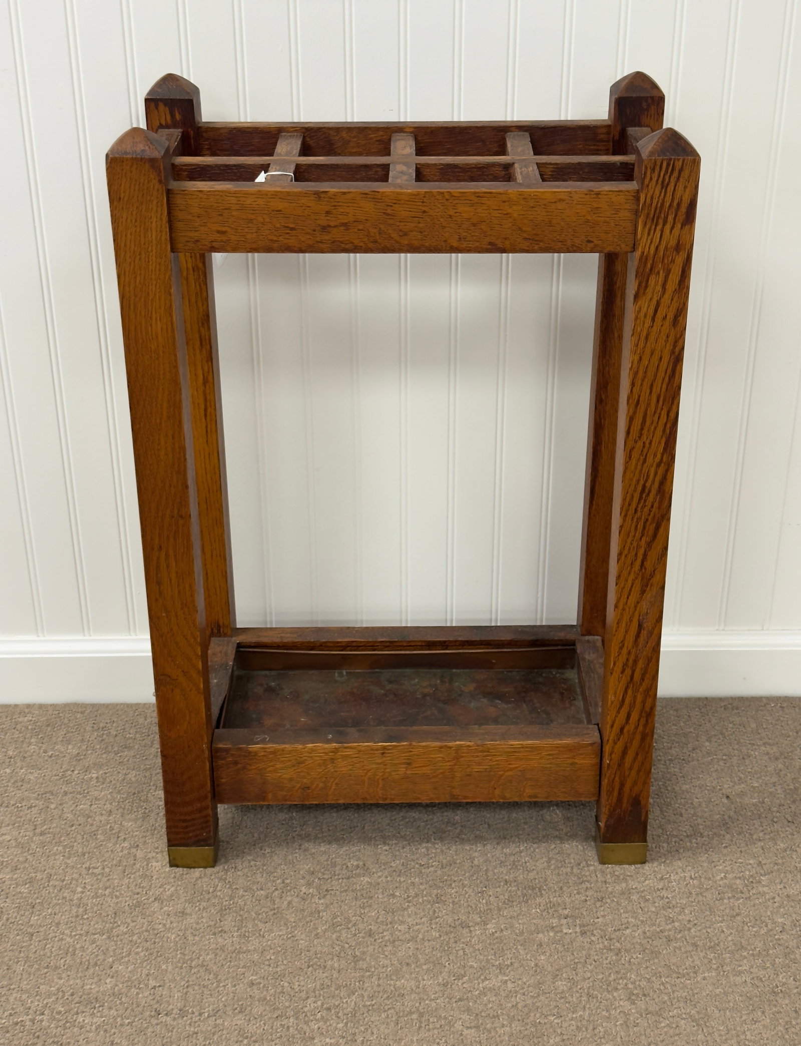 Mission Oak Umbrella Stand Signed Sikes Company. (1 of 4)