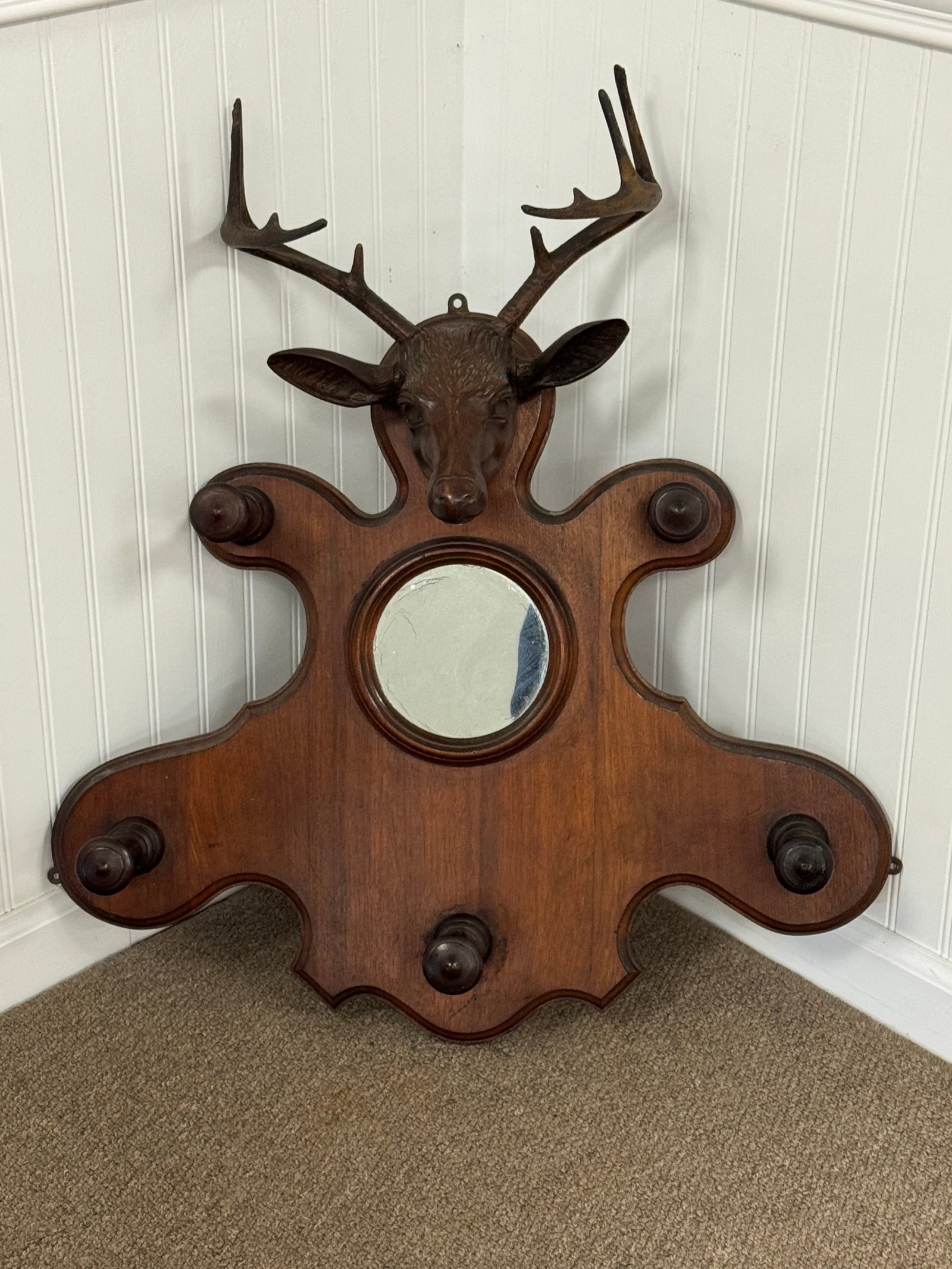 Black Forest Hat Rack with Mirror - 3