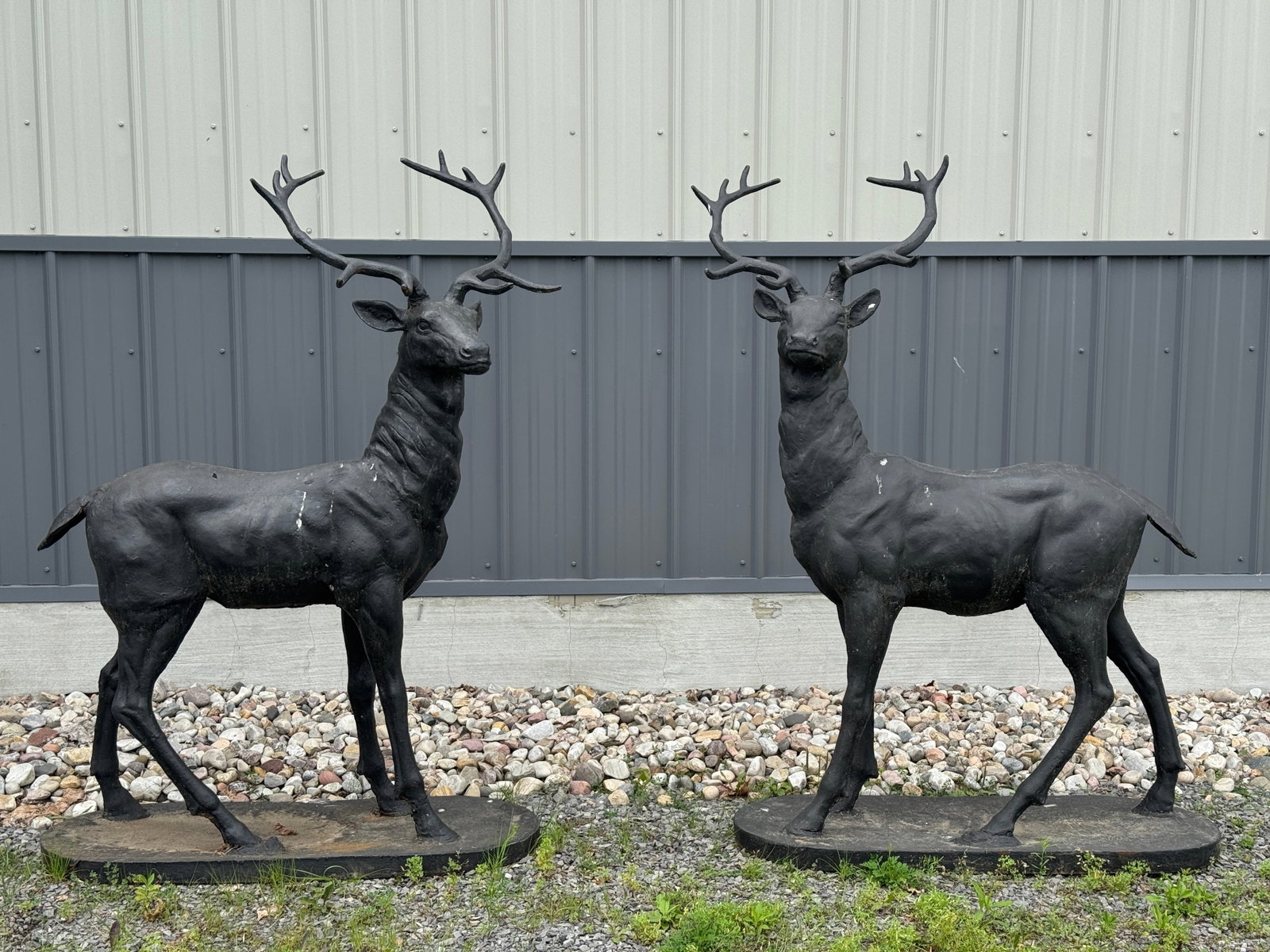 Pair of Cast Iron Life Size Deer Sculptures (1 of 5)
