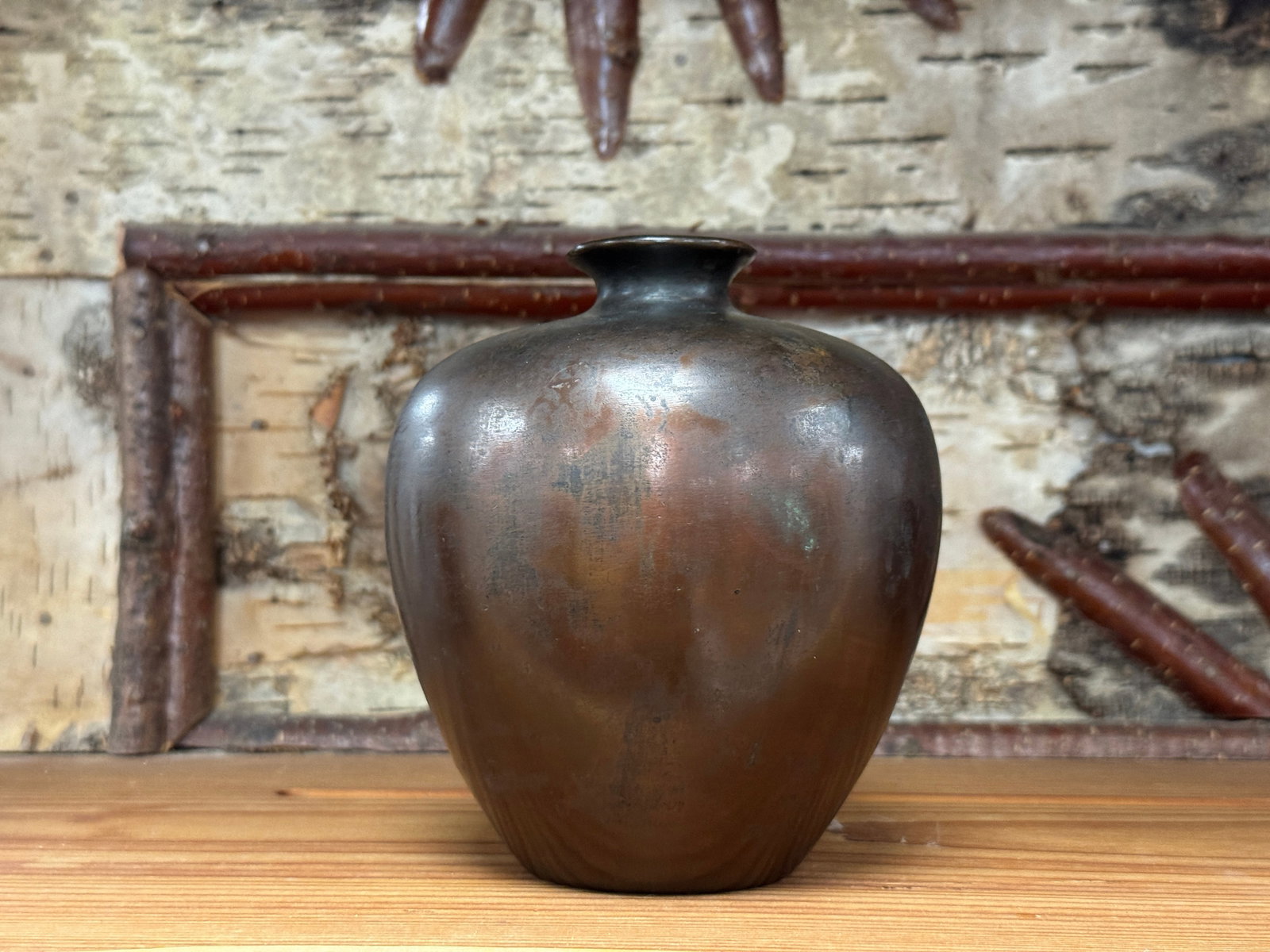 Clewell Signed Copper Bulbous Vase