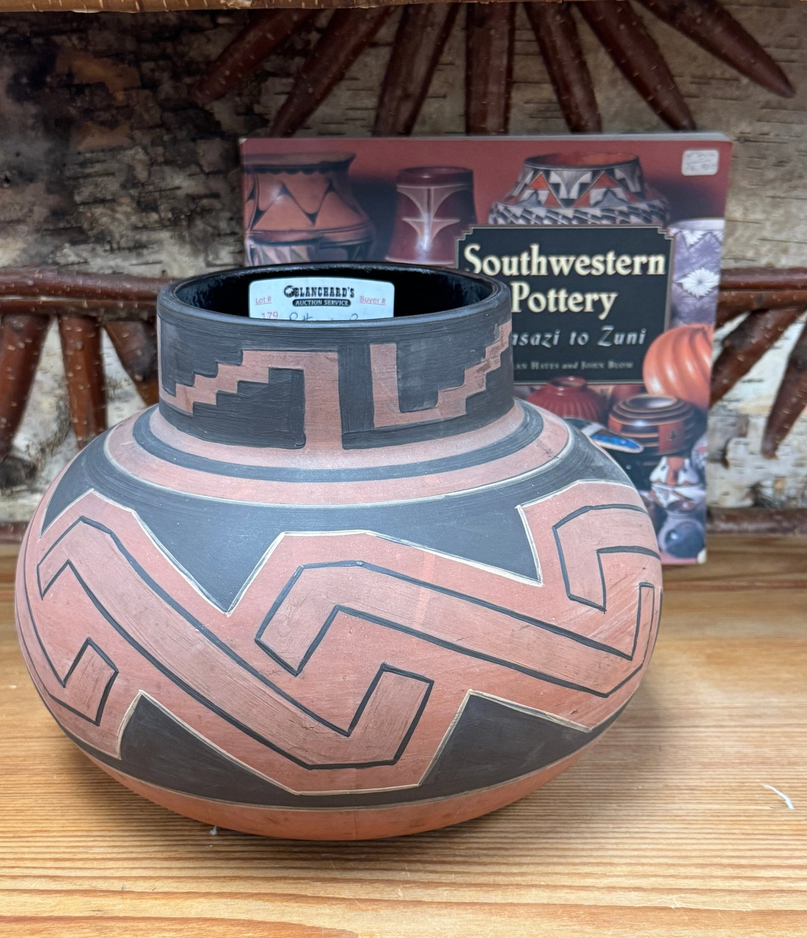 Clifton Art Indian Pottery: marked on bottom Homolobi. In good condition and comes with a Southwestern Pottery Book. 11" diameter and 8" tall.
