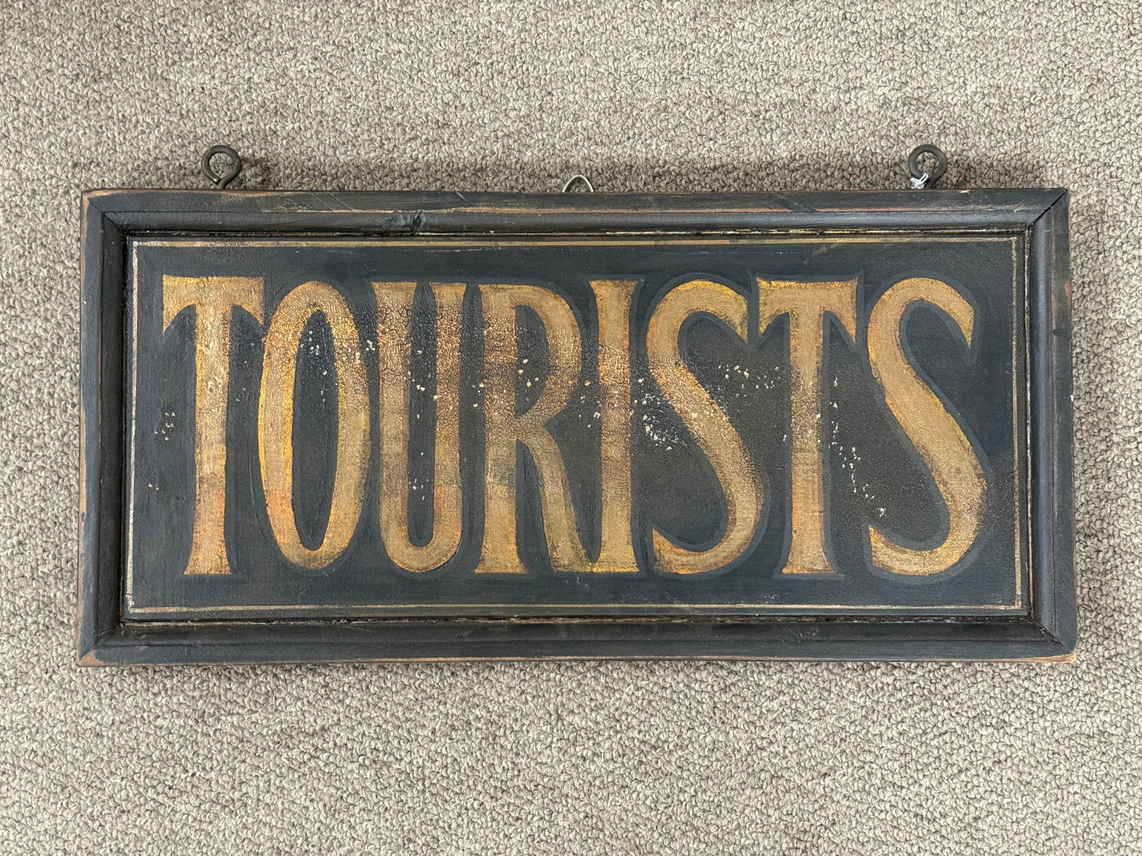 Hand Painted Wooden Tourists Sign (1 of 2)
